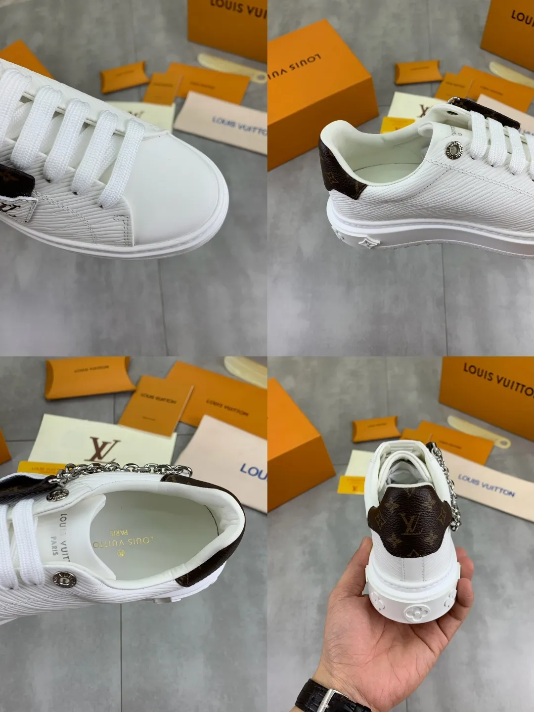 Men's men's shoes 💰P700 new style 💶 top version [LOUIS VUITTON] couple 🧑‍🤝‍🧑 craft style counter series (original order) new style 🍀LV Louis Vuitton - top version LV classic high-top trendy shoes! Made of imported original craft calfskin, original breathable lining, and original wear-resistant, lightweight, high-end TPU outsole! High quality products! 3️⃣ colors are available, size: female 35-39, male 39-44 (female 40, male 45 customized)
